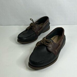 Sperry Top-Sider Black and Brown Leather Boat Shoes Men's 11 M.